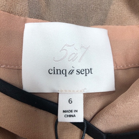 Cinq a Sept Blair Off Shoulder Silk Ruffle Dress 6 - Picture 7 of 14